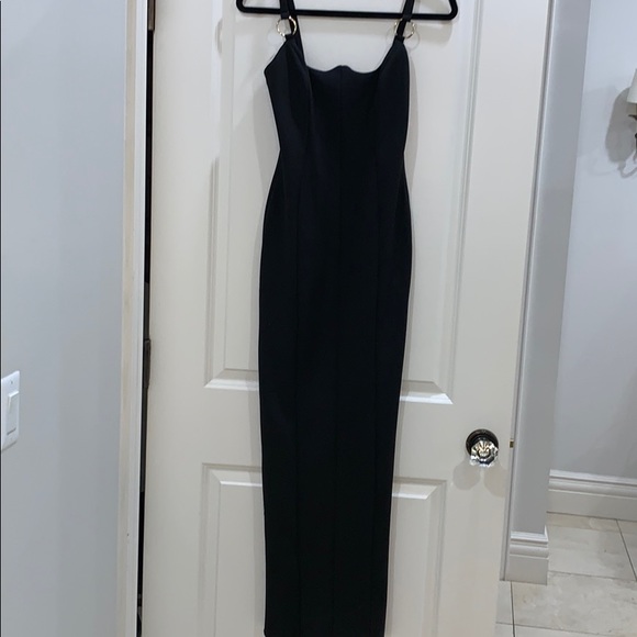 ASOS Long Black Ring Dress Size 2 - Picture 2 of 8